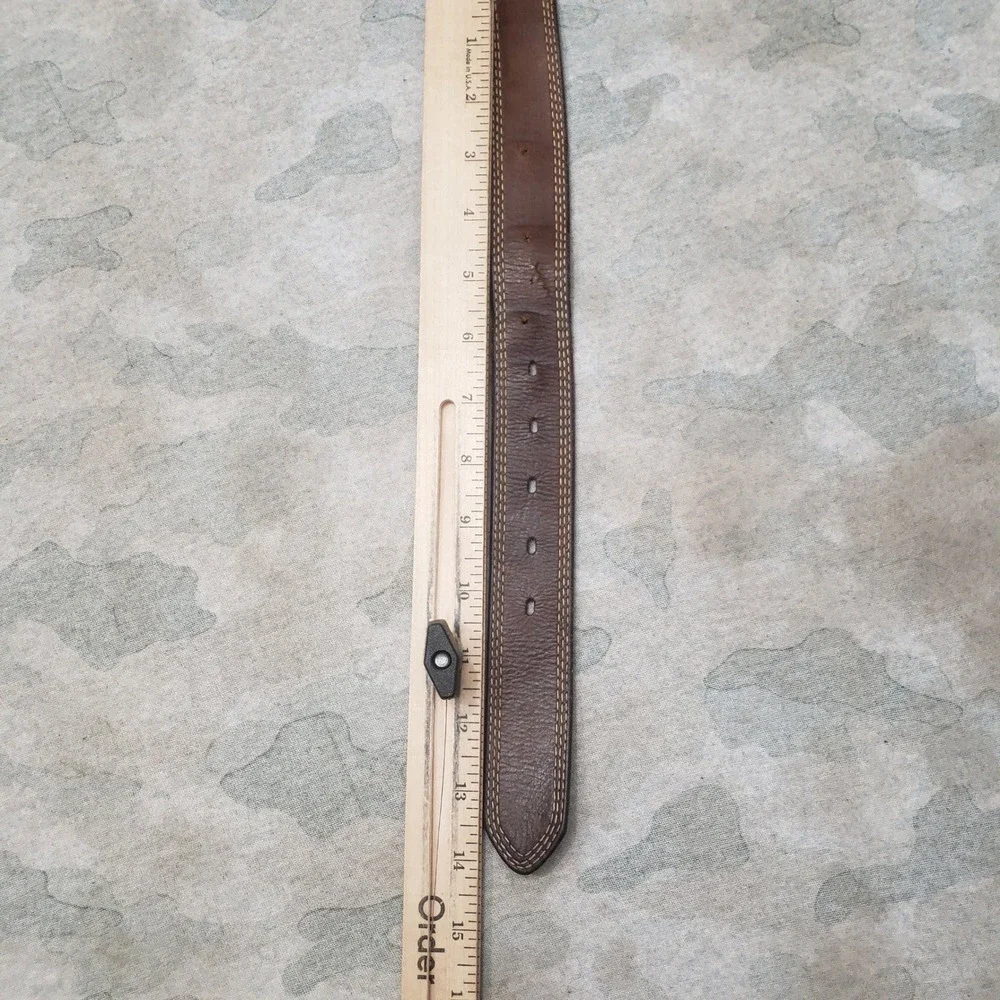 Carhartt Leather Belt Mens 32 Brown Triple Stitch Workwear Casual